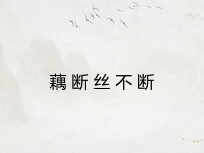 藕断丝不断 藕断丝不断