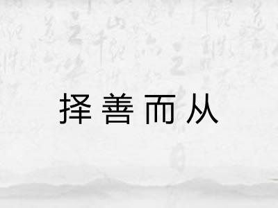 择善而从