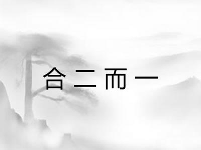 合二而一