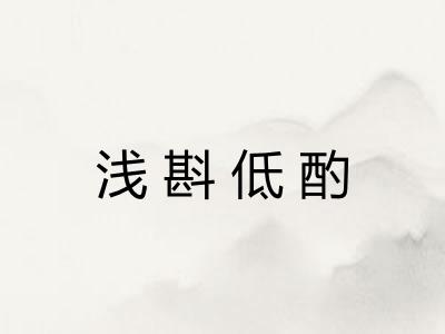 浅斟低酌