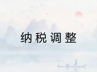 纳税调整