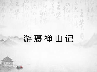 游褒禅山记