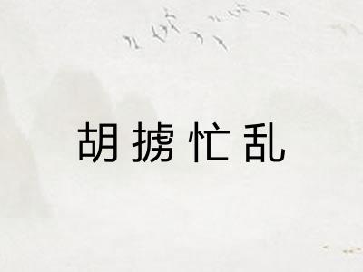 胡掳忙乱 胡掳忙乱