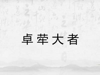 卓荦大者 卓荦大者