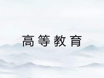 高等教育 高等教育