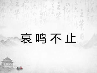 哀鸣不止 哀鸣不止