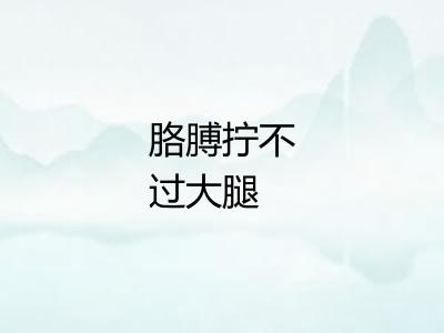 胳膊拧不过大腿