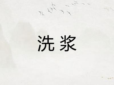 洗浆 洗浆