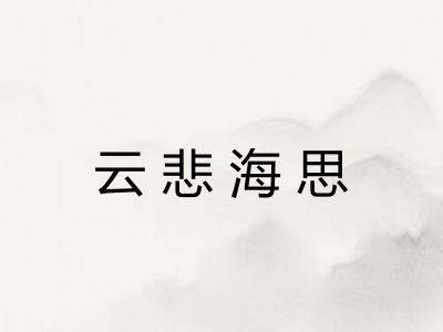 云悲海思