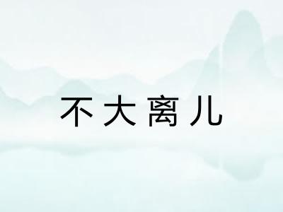 不大离儿 不大离儿