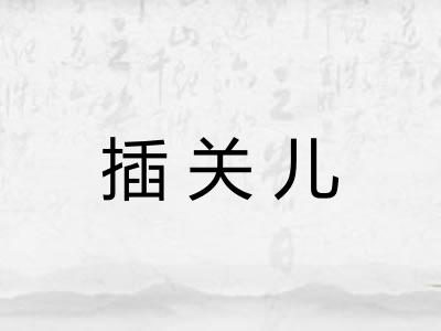插关儿 插关儿