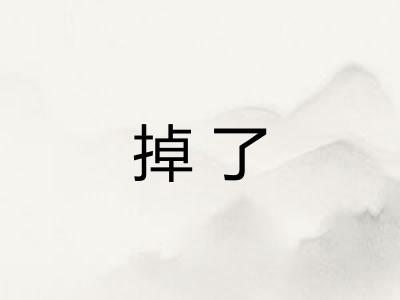 掉了 掉了