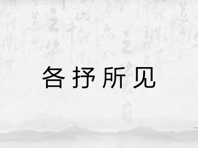 各抒所见