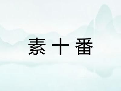 素十番 素十番