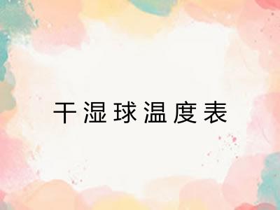 干湿球温度表
