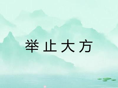 举止大方 举止大方