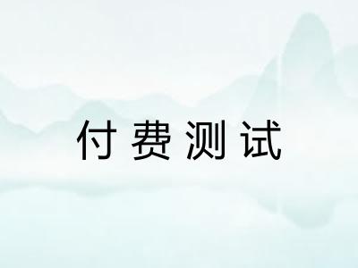 付费测试