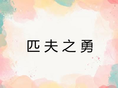 匹夫之勇 匹夫之勇