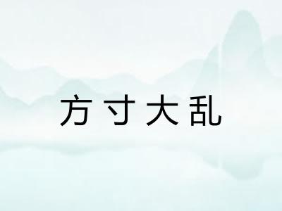 方寸大乱 方寸大乱