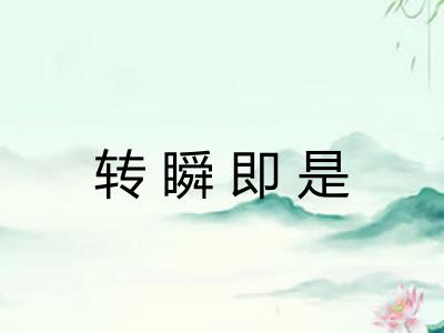 转瞬即是