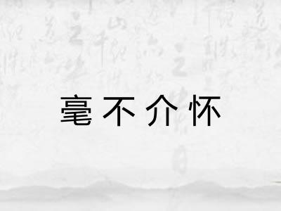 毫不介怀