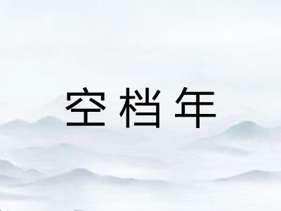 空档年 空档年