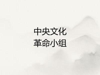 中央文化革命小组 中央文化革命小组