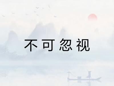 不可忽视 不可忽视