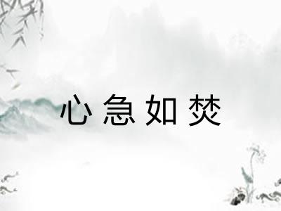 心急如焚 心急如焚