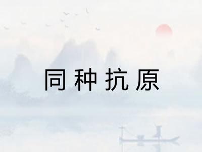 同种抗原 同种抗原
