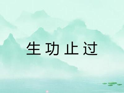 生功止过 生功止过