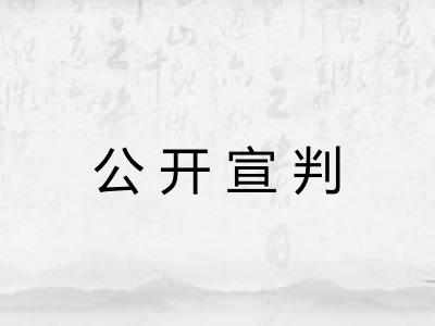 公开宣判 公开宣判