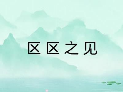 区区之见