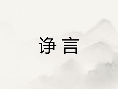 诤言