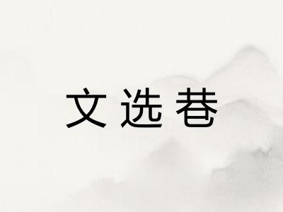 文选巷 文选巷