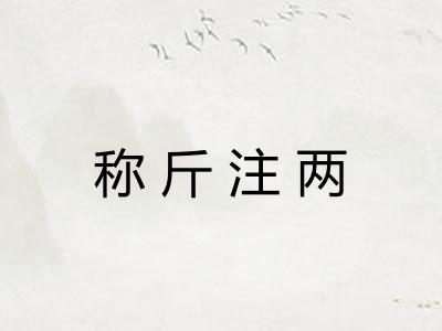 称斤注两
