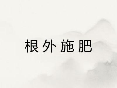 根外施肥 根外施肥