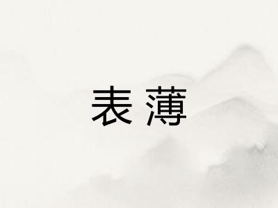 表薄 表薄