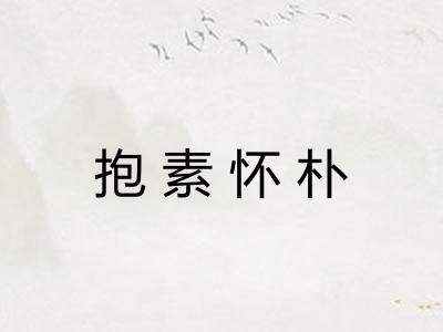 抱素怀朴