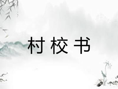 村校书 村校书