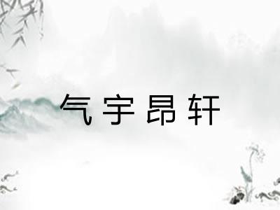 气宇昂轩
