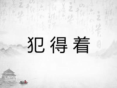 犯得着 犯得着