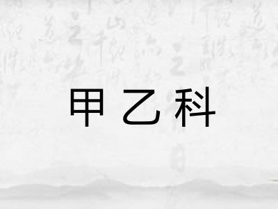 甲乙科