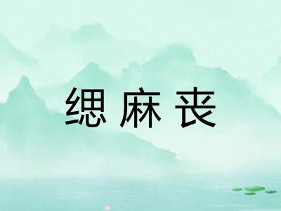 缌麻丧