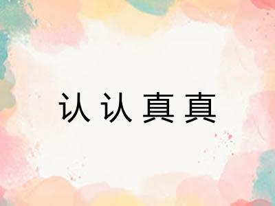 认认真真