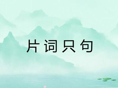 片词只句