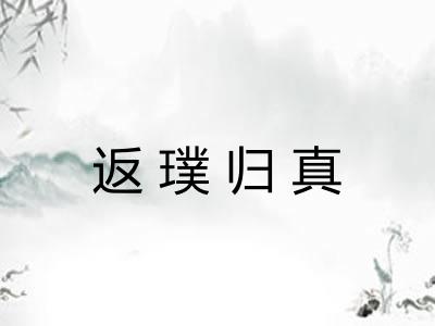 返璞归真 返璞归真