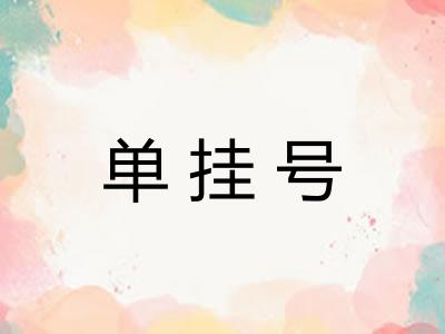 单挂号