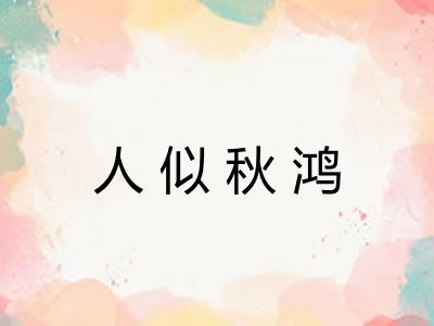 人似秋鸿 人似秋鸿