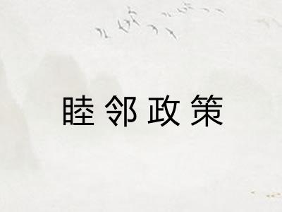 睦邻政策 睦邻政策